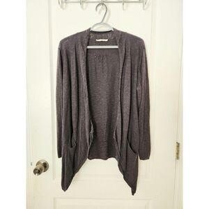 Eileen Fisher Women's Cardigan Open Front Long Sleeve Sweater Linen Gray‎ Size S